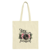 Stay Focused Camera Tote Bag, Photographer Gift, Floral Camera Bag, Trendy Tote Bag, Unique Gift Idea, Camera Lover Tote, Artsy Gift - Tawshia